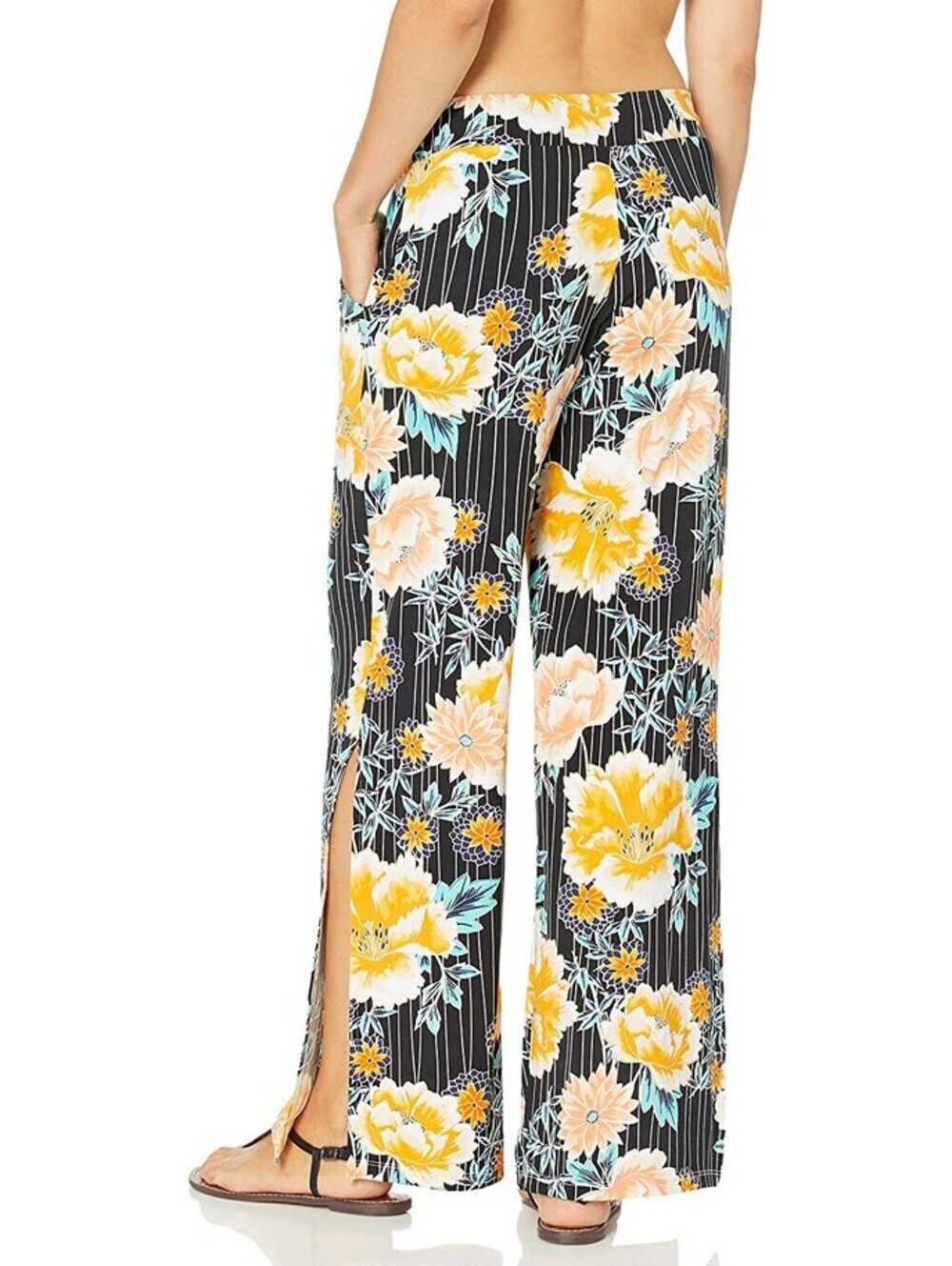 Bar III Womens Floral Stripe Printed Cover-Up Pants Size M - Picture 3 of 4